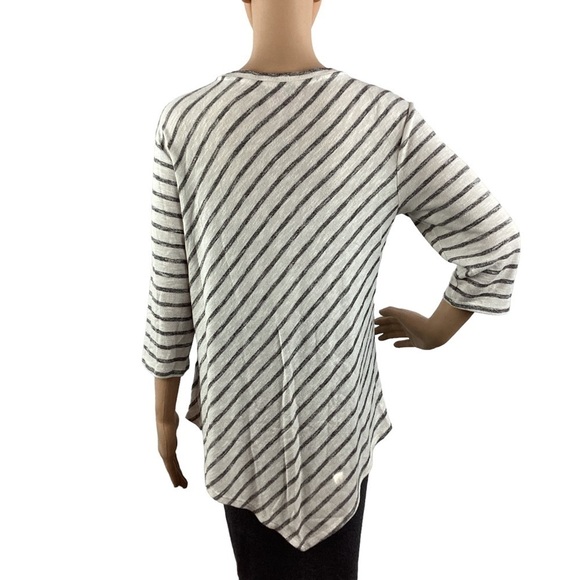 Vince Camuto Tunic Top Size M Gray Stripe - Picture 5 of 7